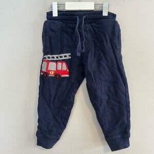 Blue zoo 2/3t Navy Jogger Pants with Fire Truck Applique